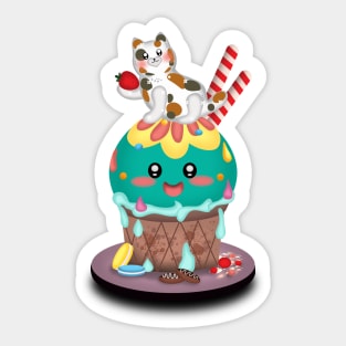 Delicious mango cupcake Sticker